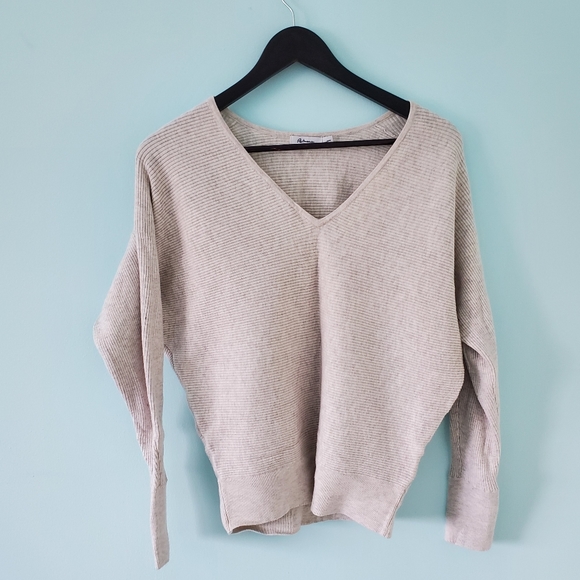 SOFT Textured Greige Knit Sweater - Picture 1 of 2